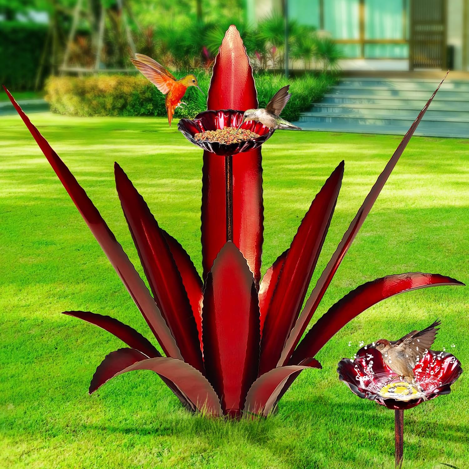Upgraded Large Metal Yard Art for Stunning Outdoor Decor