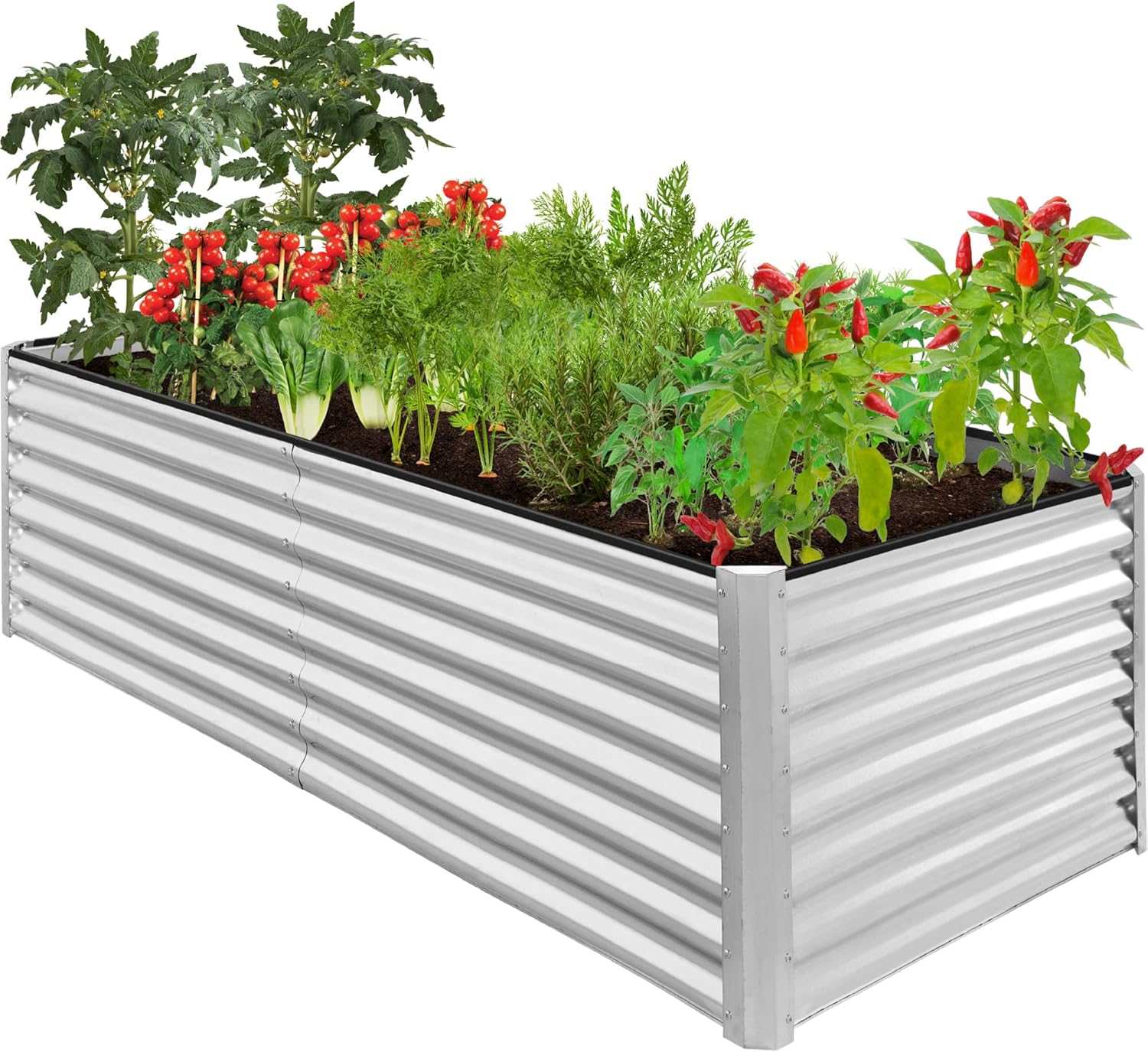 Outdoor Metal Raised Garden Bed for Vegetables and Flowers