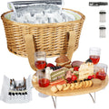 Hap Tim Wicker Picnic Basket Set for 4 - Complete Outdoor Picnic Kit