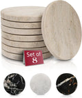 Gusto Nostro Neutral Travertine Coasters - Absorbent Stone Set of 4