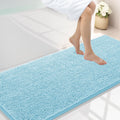 Luxury Chenille Bathroom Rug 59x24 in Sky Blue - Soft, Absorbent