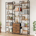 Triple Bookshelf with 3 Fabric Drawers for Home & Office