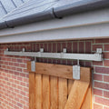 JUBEST 5FT Box Rail Exterior Barn Door Hardware Kit - Heavy Duty Track