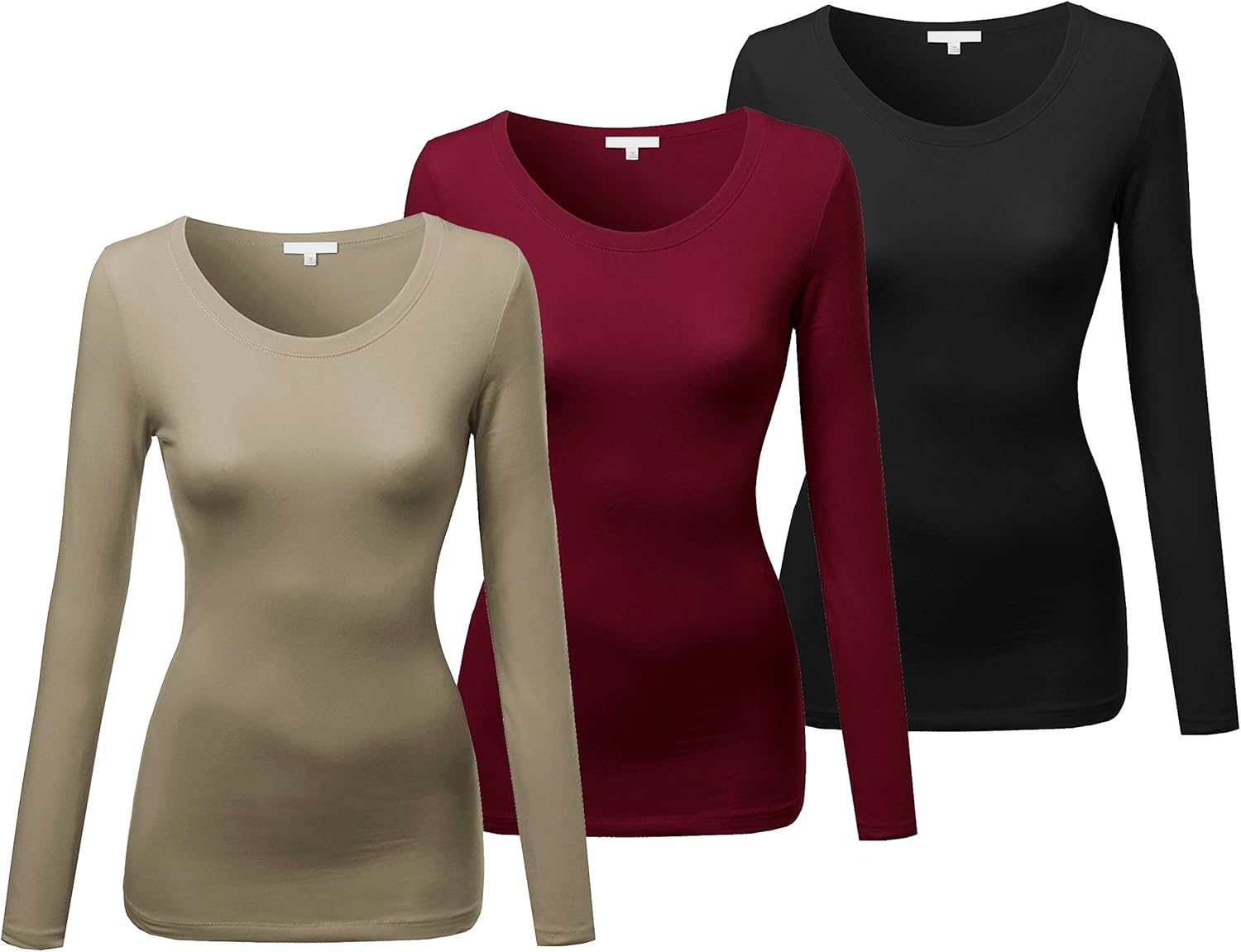 Emmalise Women's Basic Athletic Fit Long Sleeve Tee for Comfort
