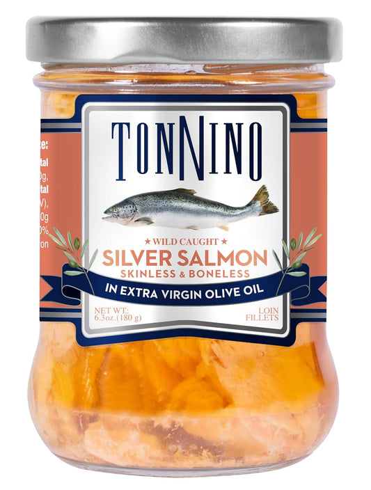 Tonnino Salmon Silver Fish in Extra Virgin Olive Oil Pack of 6