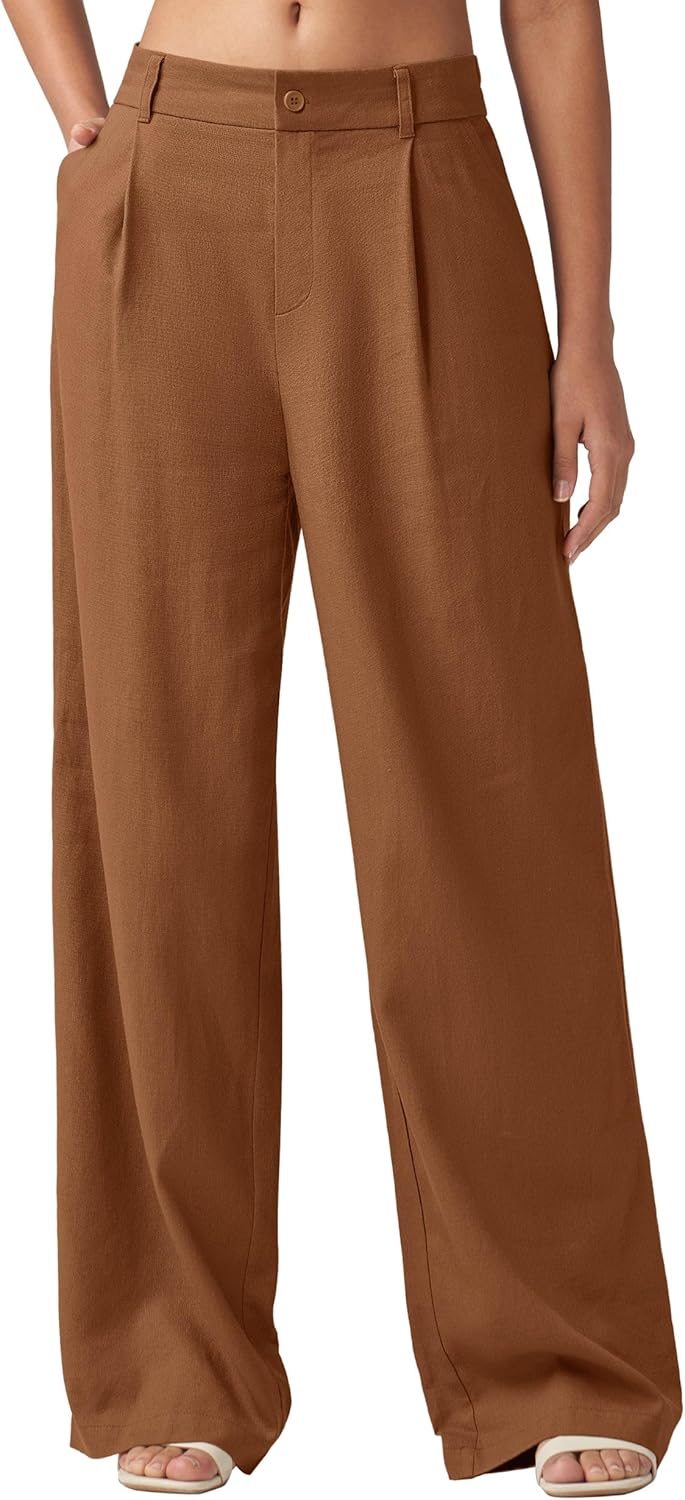 Willit Women's Linen Pants for Work and Casual Outfits