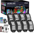 Nilight RGB LED Rock Lights Kit 8 PCS 18LED - Wide Angle Multicolor