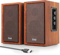 Powerful 40W Wooden PC Speakers - Strong Bass