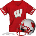 NCAA Kids College Football Helmet + Jersey Set - Wisconsin Youth