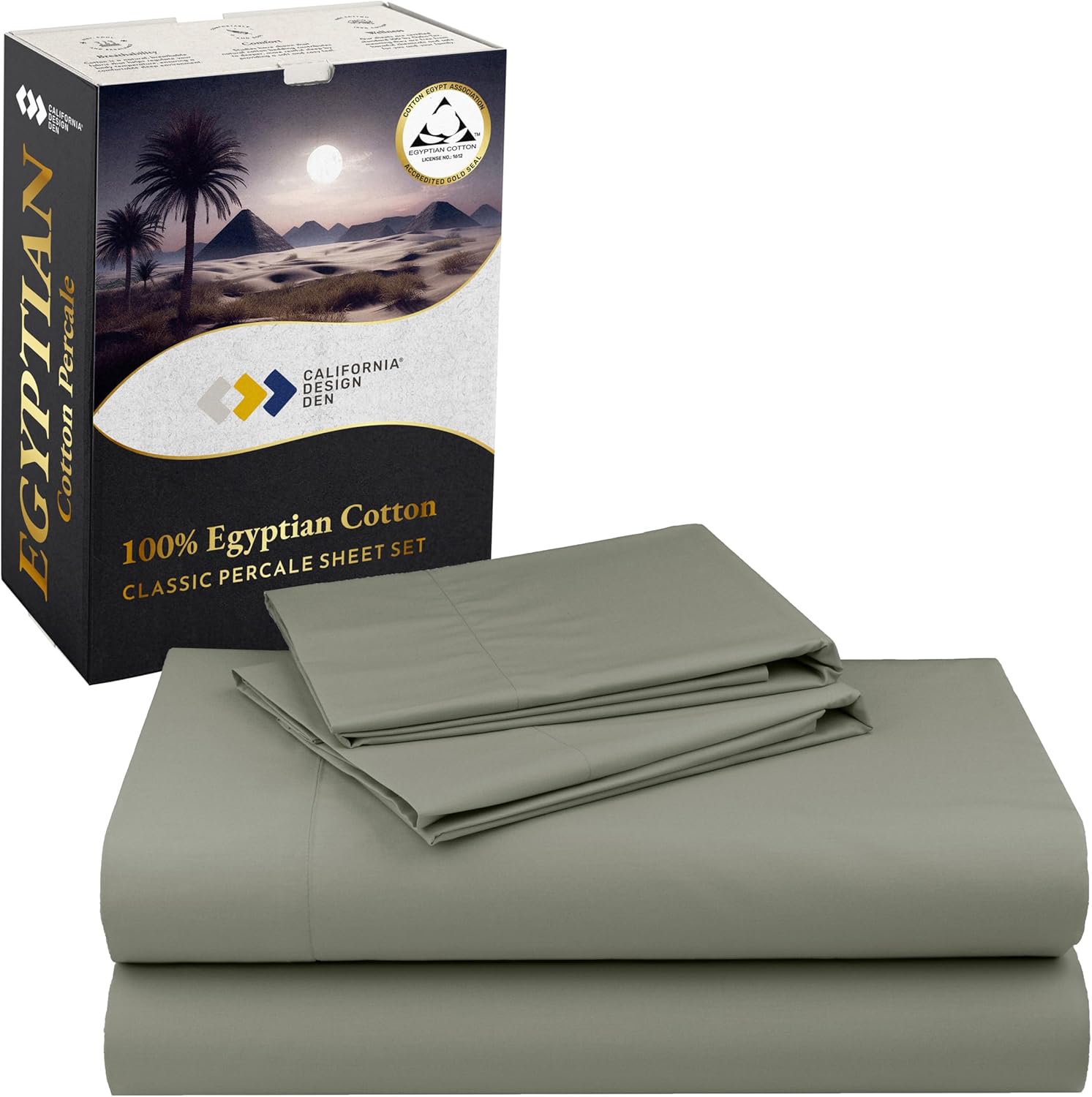 100% Egyptian Cotton Full Size Sheets Set - Lightweight Luxury