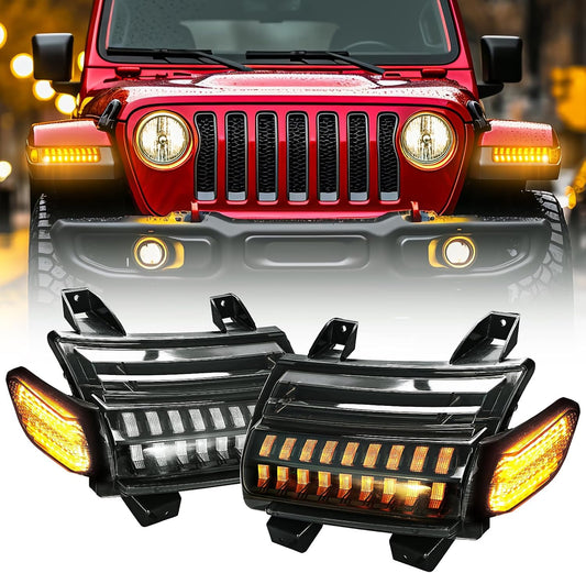 Upgrade Smoke Lens LED Fender Light Kit for Jeep Wrangler JL JT