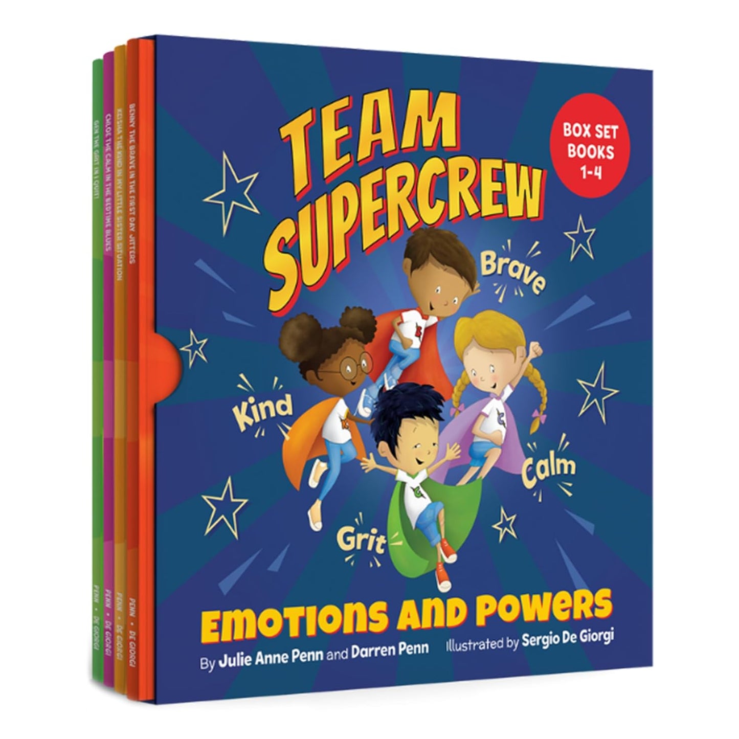 Team Supercrew Emotions and Powers 4 Book Box Set for Kids
