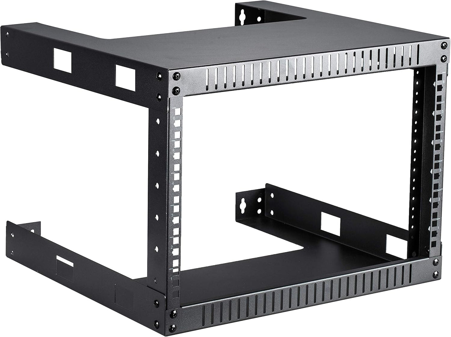 Kenuco Black 6U Wall Mount Open Frame Steel Network Rack