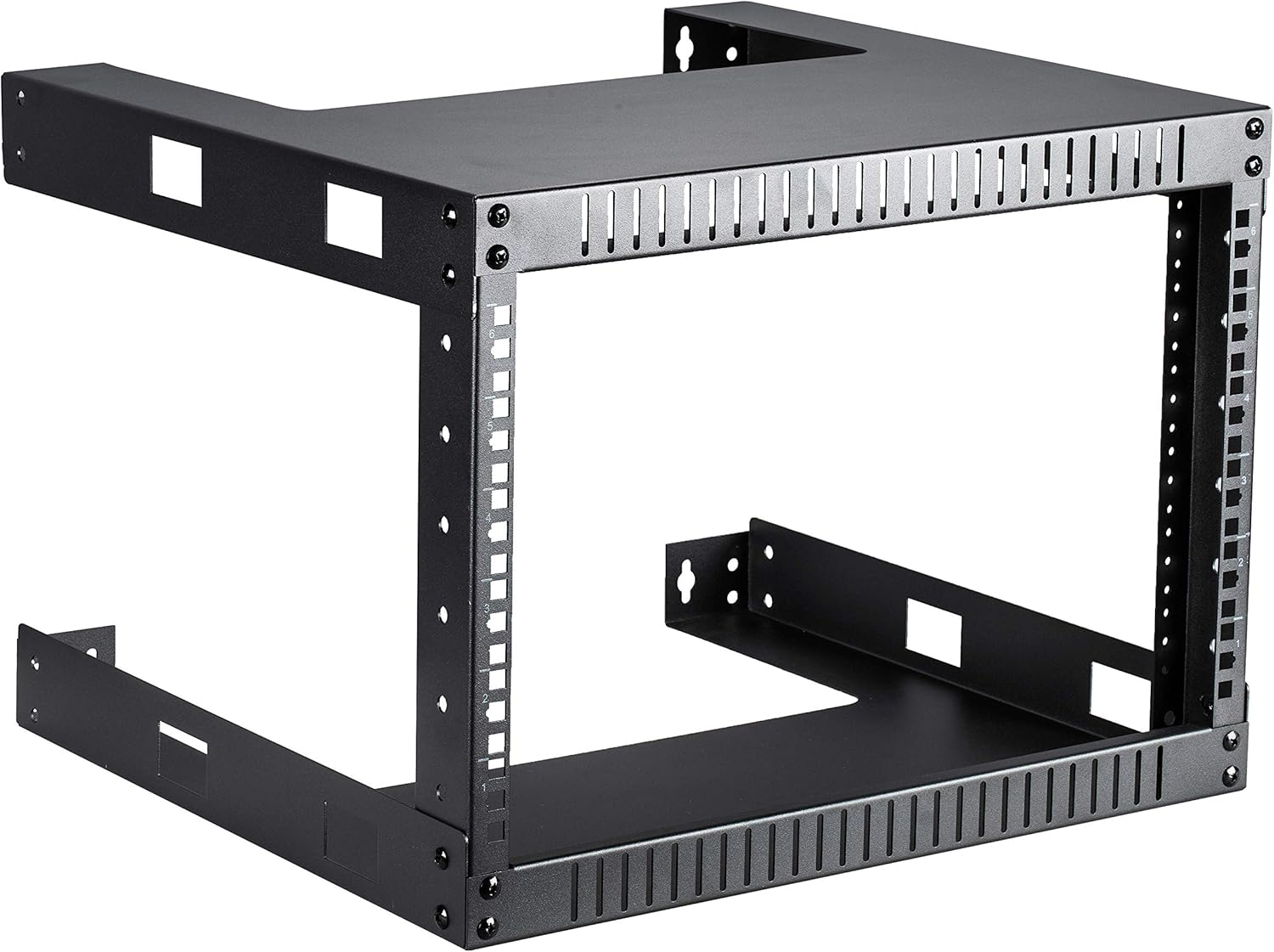 Kenuco Black 6U Wall Mount Open Frame Steel Network Rack