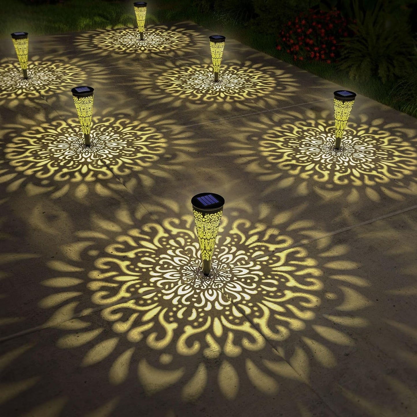 6 Pack Solar Lights Outdoor Garden Decorative Pathway Lights