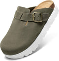 Women's Suede Clogs Non-Slip Potato Shoes - Arch Support Slip-On