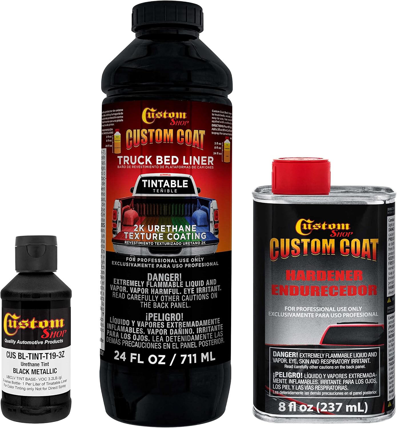 Custom Coat Black Metallic Urethane Spray-On Truck Bed Liner Kit