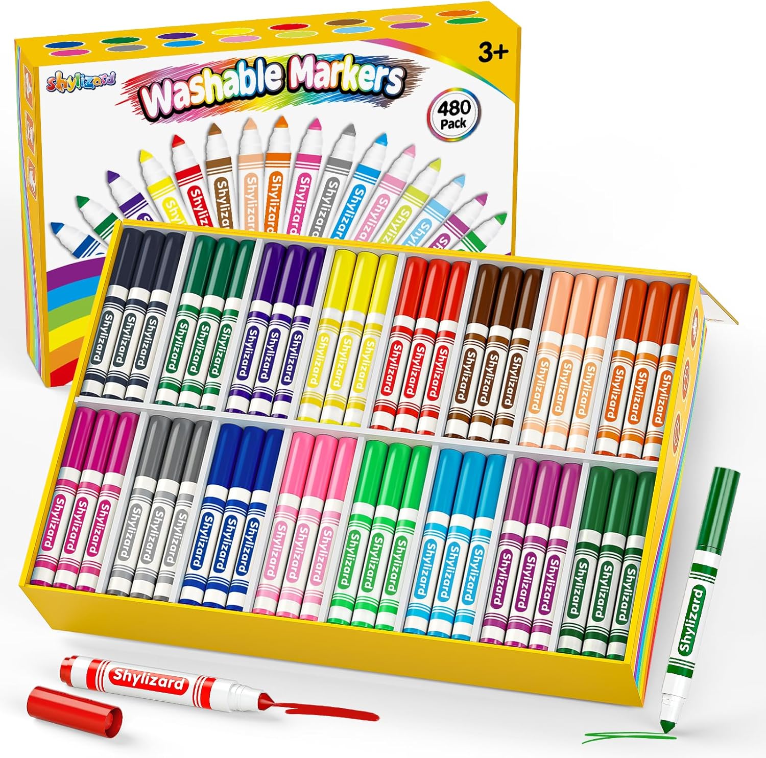 Washable Markers for Kids, 480 Count Bulk Art Supplies