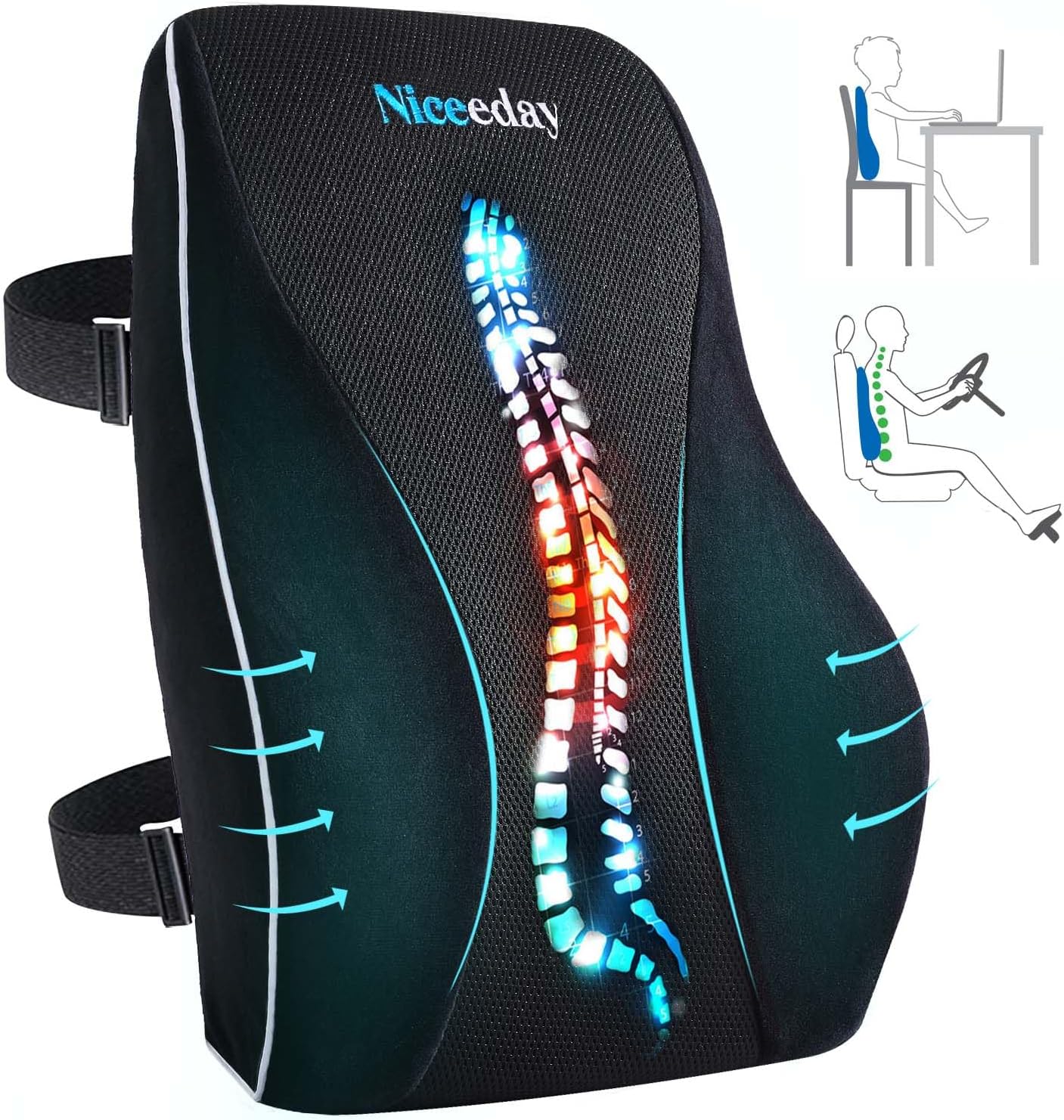 Ergonomic Lumbar Support Pillow - Pain Relief!