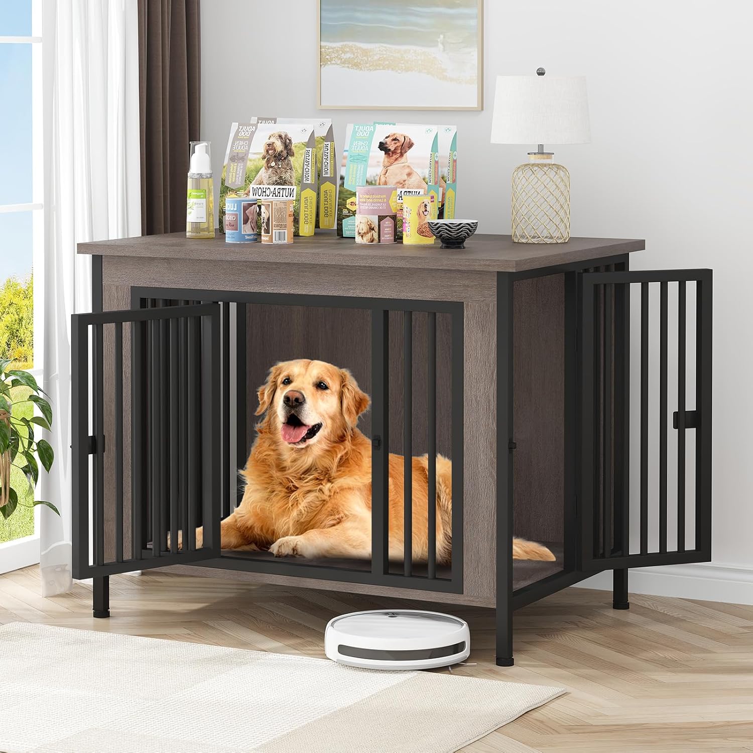 XL Wooden Large Dog Crate Furniture for Medium and Large Breeds