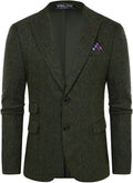 Men Tweed Blazer Wool Herringbone Sport Coat Jacket - Vintage Look is