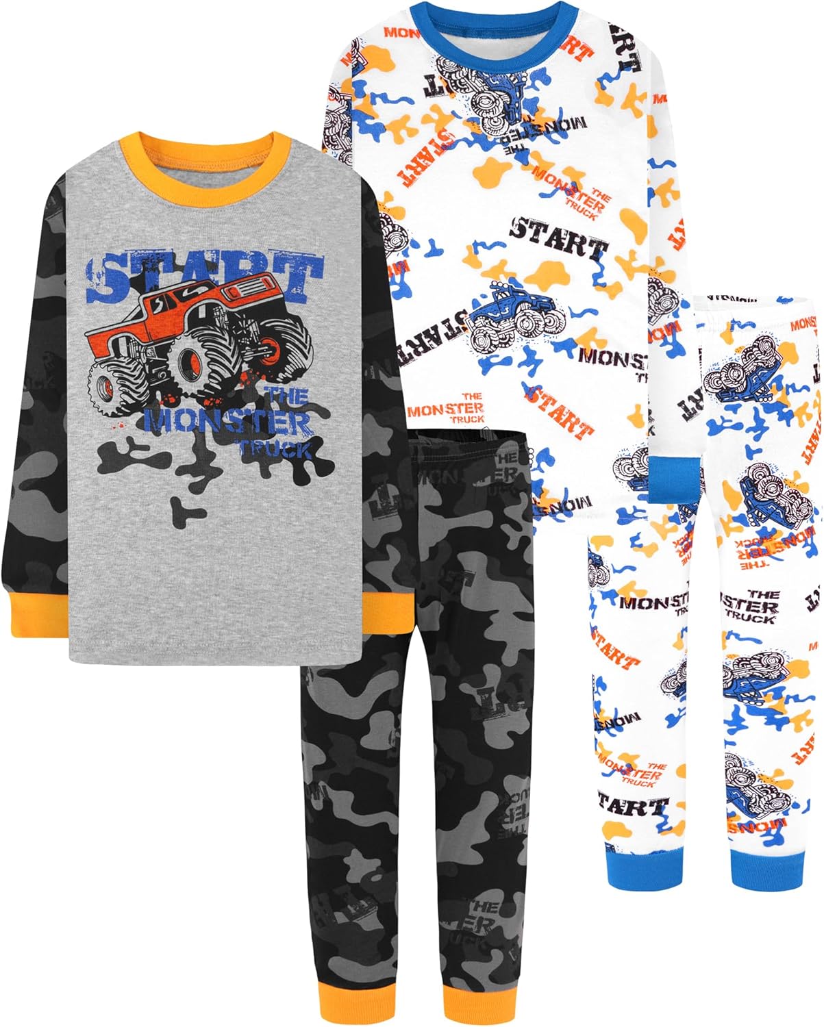 Boys 100% Cotton Long Sleeve Pajamas for Ages 18 Months to 12 Years