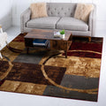 Barista Collection Area Rug Kouillou - 8 ft Square, Multi Brown