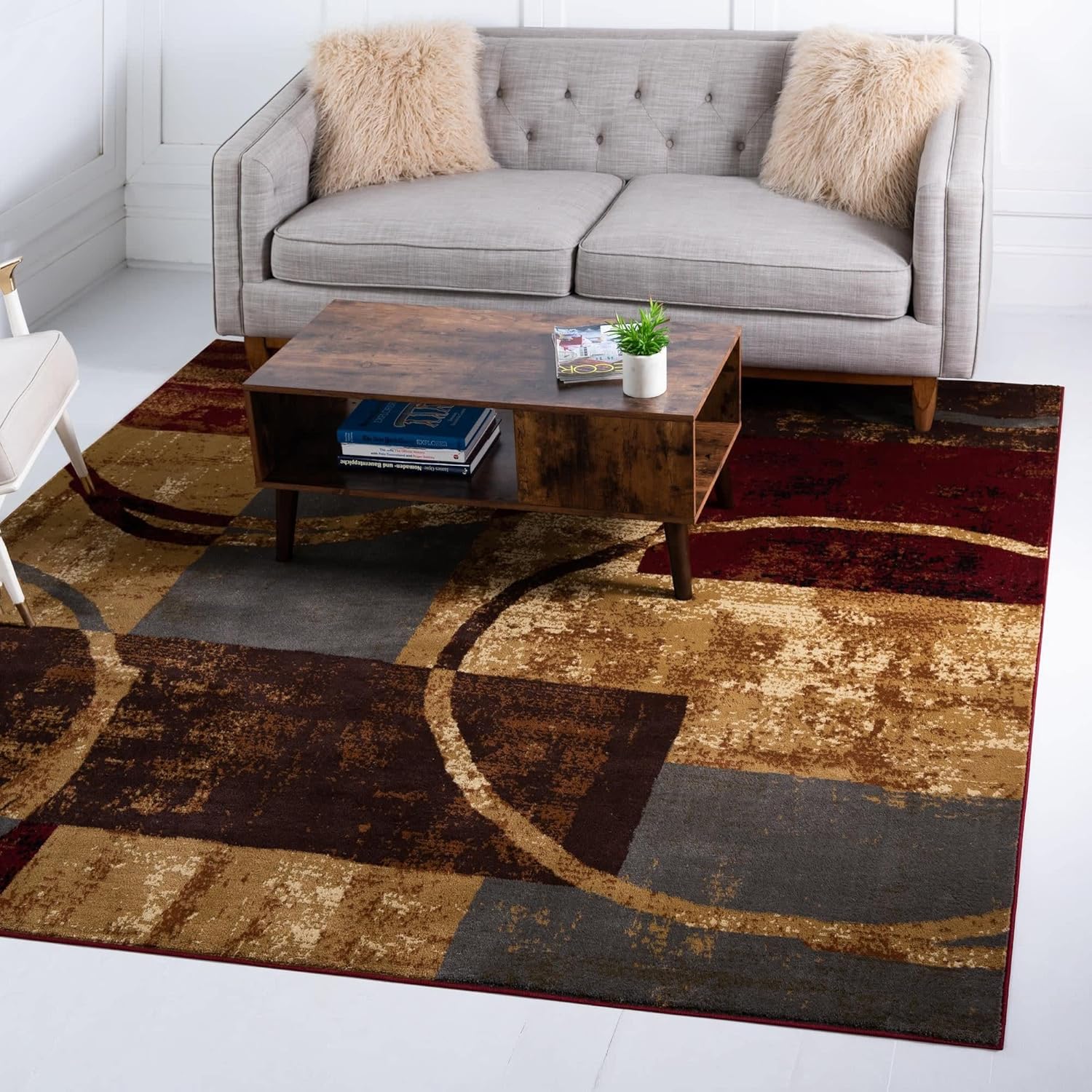 Unique Loom Barista Collection Area Rug - Kouillou 7ft 10in Square
