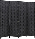 Room Divider Wood Screen 4 Panel Folding Portable Partition - Coal