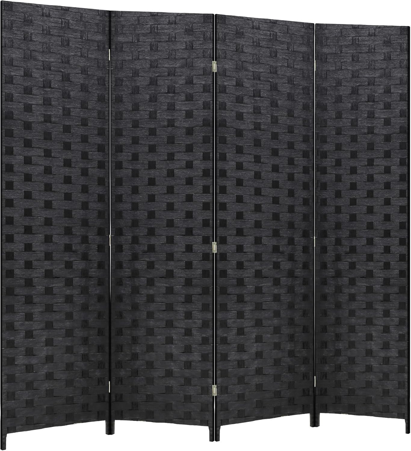 FDW Room Divider Wood Screen 4 Panel Folding Portable Partition