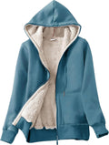 Yeokou Women's Full Zip Sherpa Lined Hoodie - Warm Everyday Coat Shoes