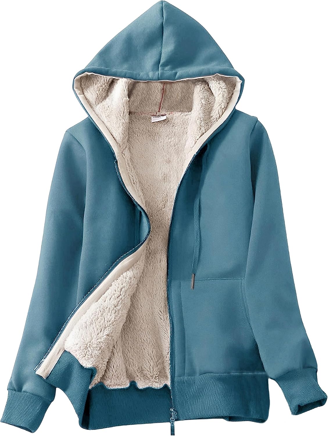 Yeokou Women's Casual Full Zip Up Sherpa Lined Hoodie Jacket