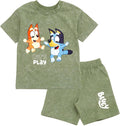 Bluey Boys Bingo Vintage Drop Shoulder T-Shirt and Shorts Set - Soft