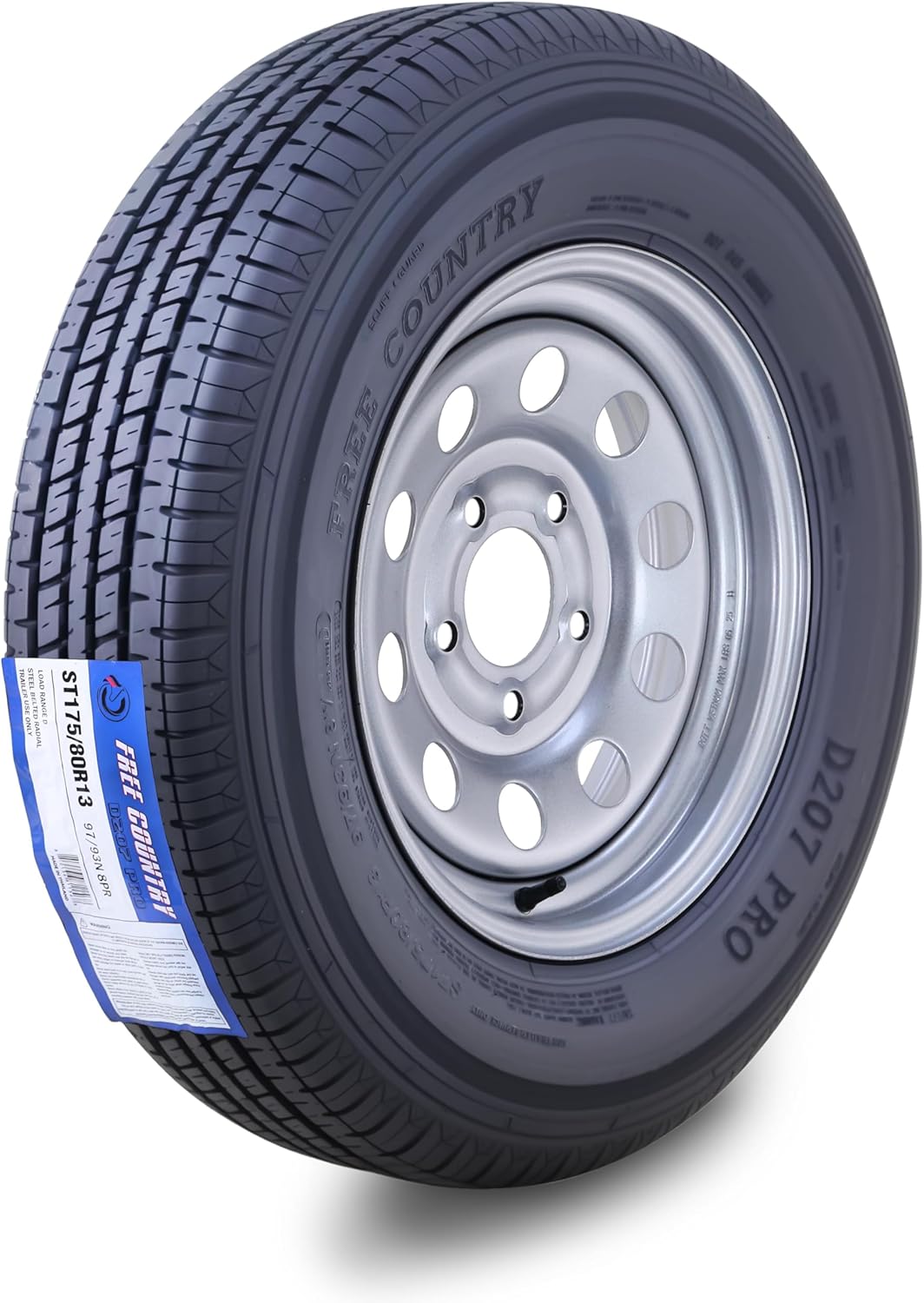 Free Country Trailer Tire Wheel Assembly ST175/80R13 for Safety