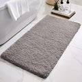 Bathroom Runner Rug 24x59 Grey - Machine Washable Plush Long Bath Mat