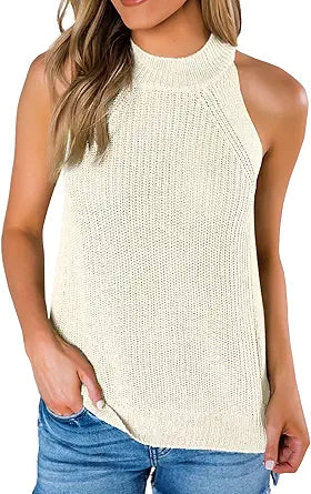 SySea Womens Summer Loose Knit Sleeveless Halter Neck Tank Top