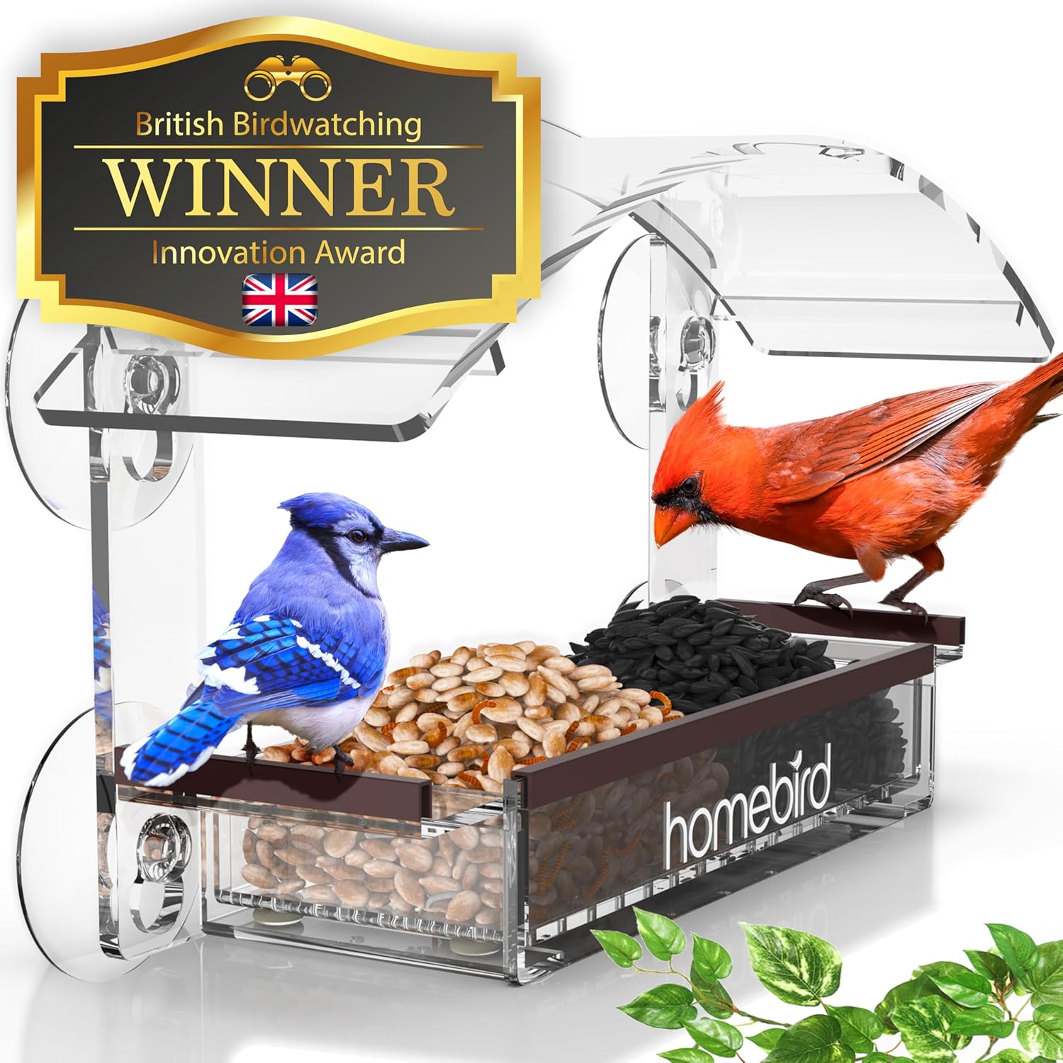 2025 Upgraded Window Bird Feeder - Clear View for Cats