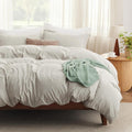 Bedsure Duvet Cover King Size with Fitted Sheet - Soft Prewashed Linen