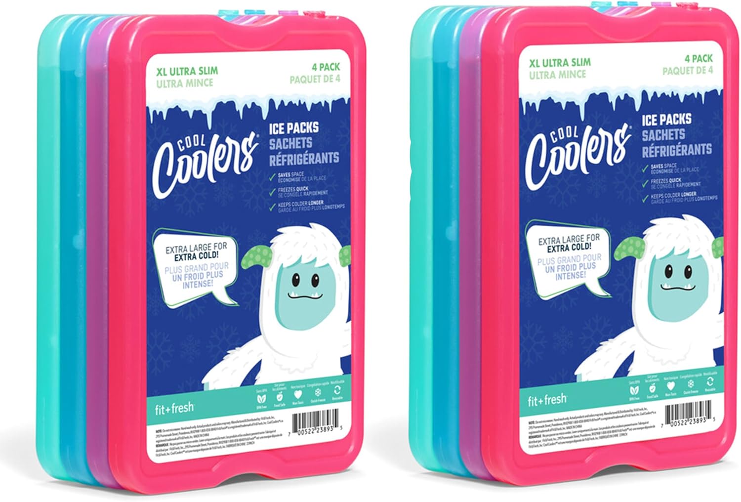 Fit + Fresh XL Ice Packs: Reusable & Long-Lasting Cooling for Lunch Boxes! 