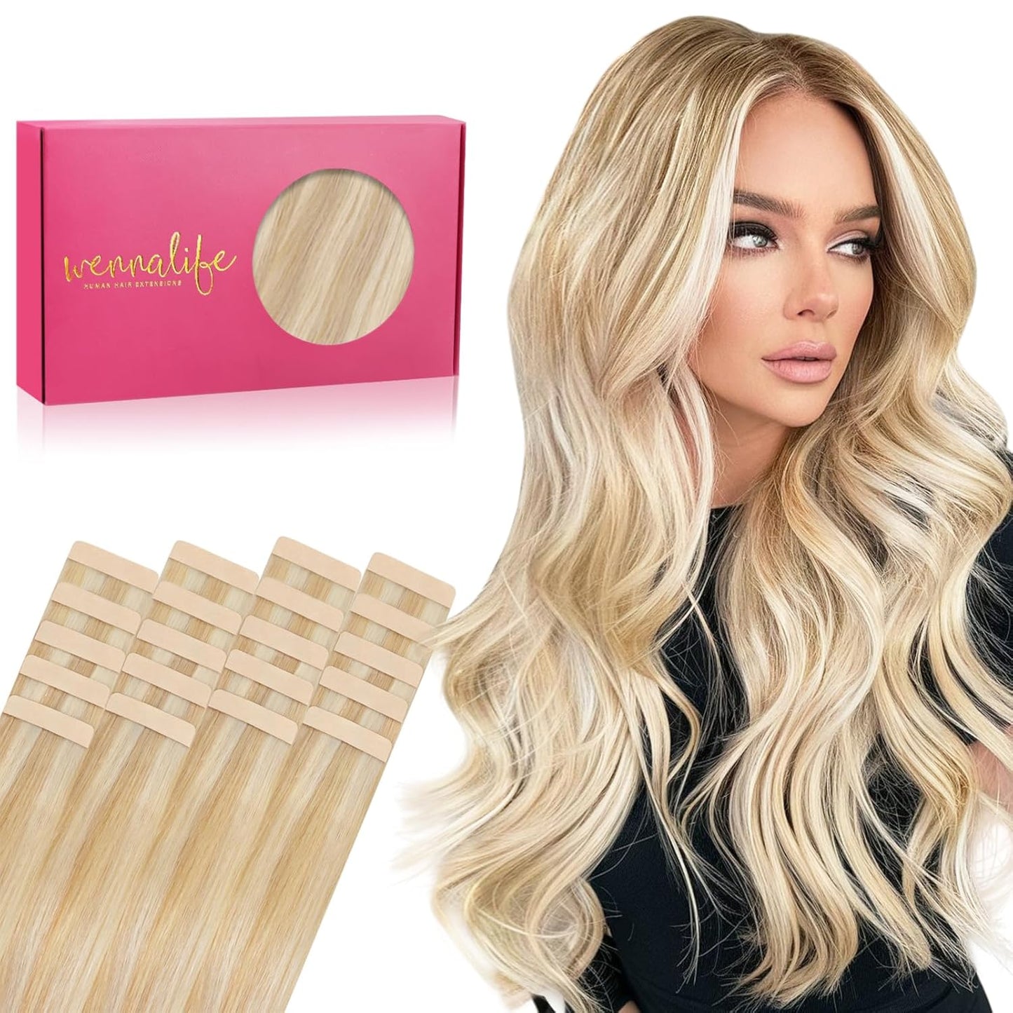 WENNALIFE Tape in Hair Extensions for Natural Look and Comfort