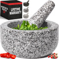 PriorityChef Heavy Duty Natural Granite Mortar and Pestle Set