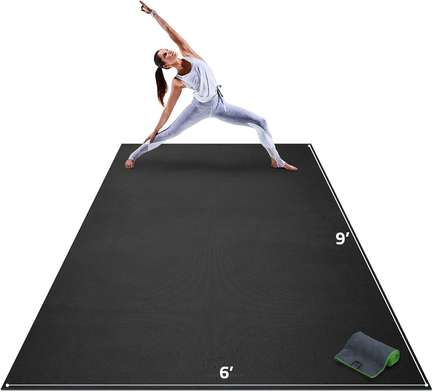 Gorilla Mats Premium XL Yoga Mat - 9'x6' 8mm Thick Non-Slip
