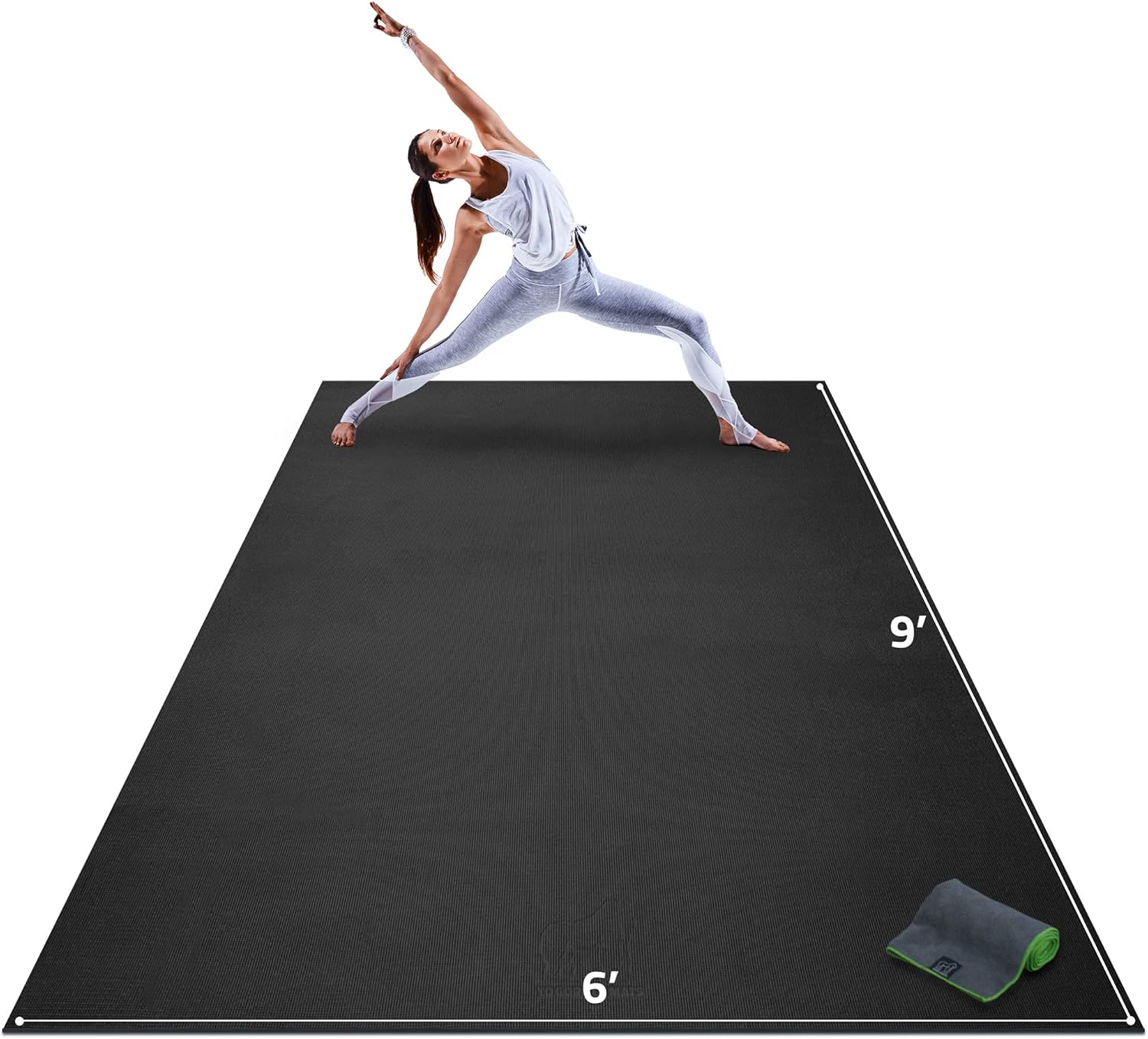 Gorilla Mats Premium XL Yoga Mat - 9'x6' 8mm Thick Non-Slip