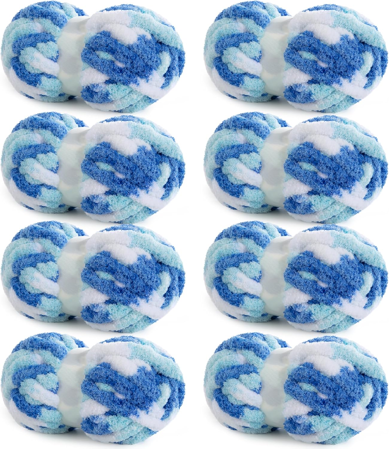 Giant Chunky Yarn for Crocheting and Knitting - 8 Pack