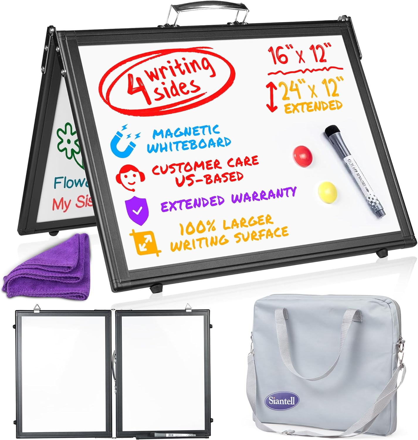 Small Dry Erase White Board by SIANTELL - 16x12 inch