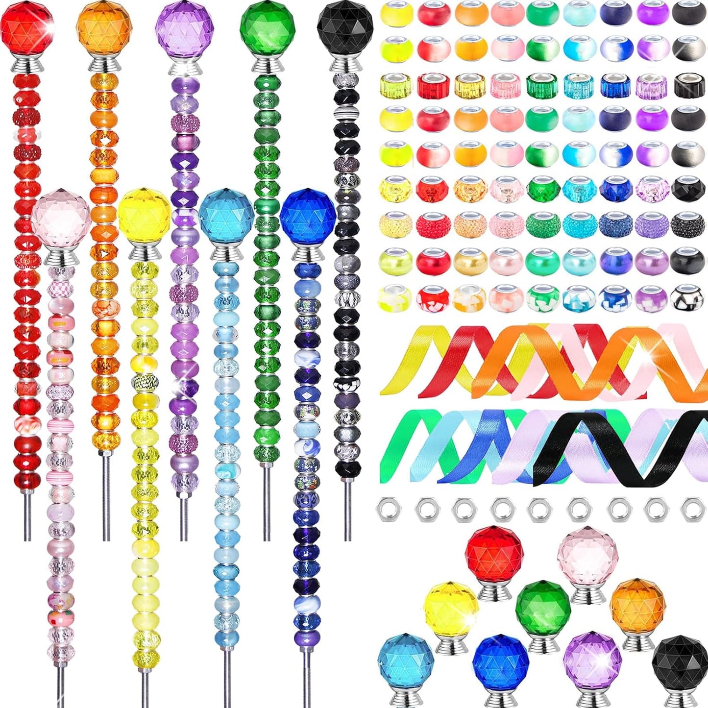 271 Pcs Beaded Garden Stakes Kit for DIY Fairy Wand Crafts