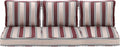 Outdoor Deep Seating Cushion Set 24 in x 24 in - Waterproof Red Stripe