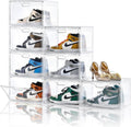 8 Pack Shoe Boxes Clear Plastic Stackable - Large Sneaker Organizer