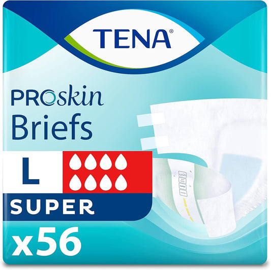 TENA Heavy Absorbency Incontinence Briefs - 56/Case, Large