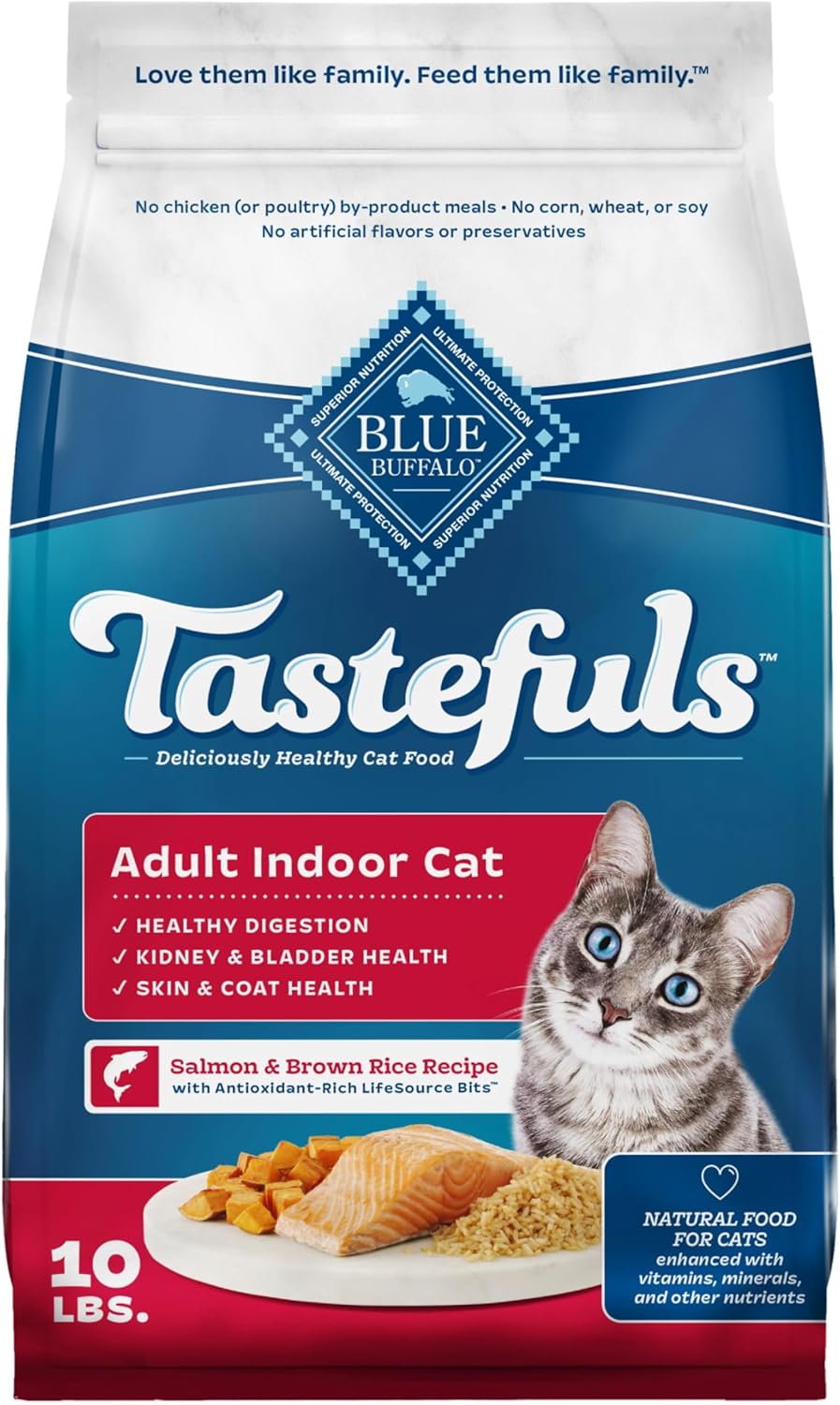 Blue Buffalo Tastefuls Indoor Cat Food with Real Salmon 10lb